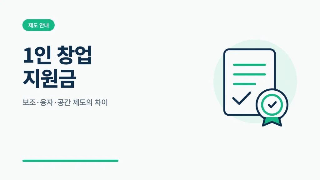1인 창업 지원금 대표 이미지